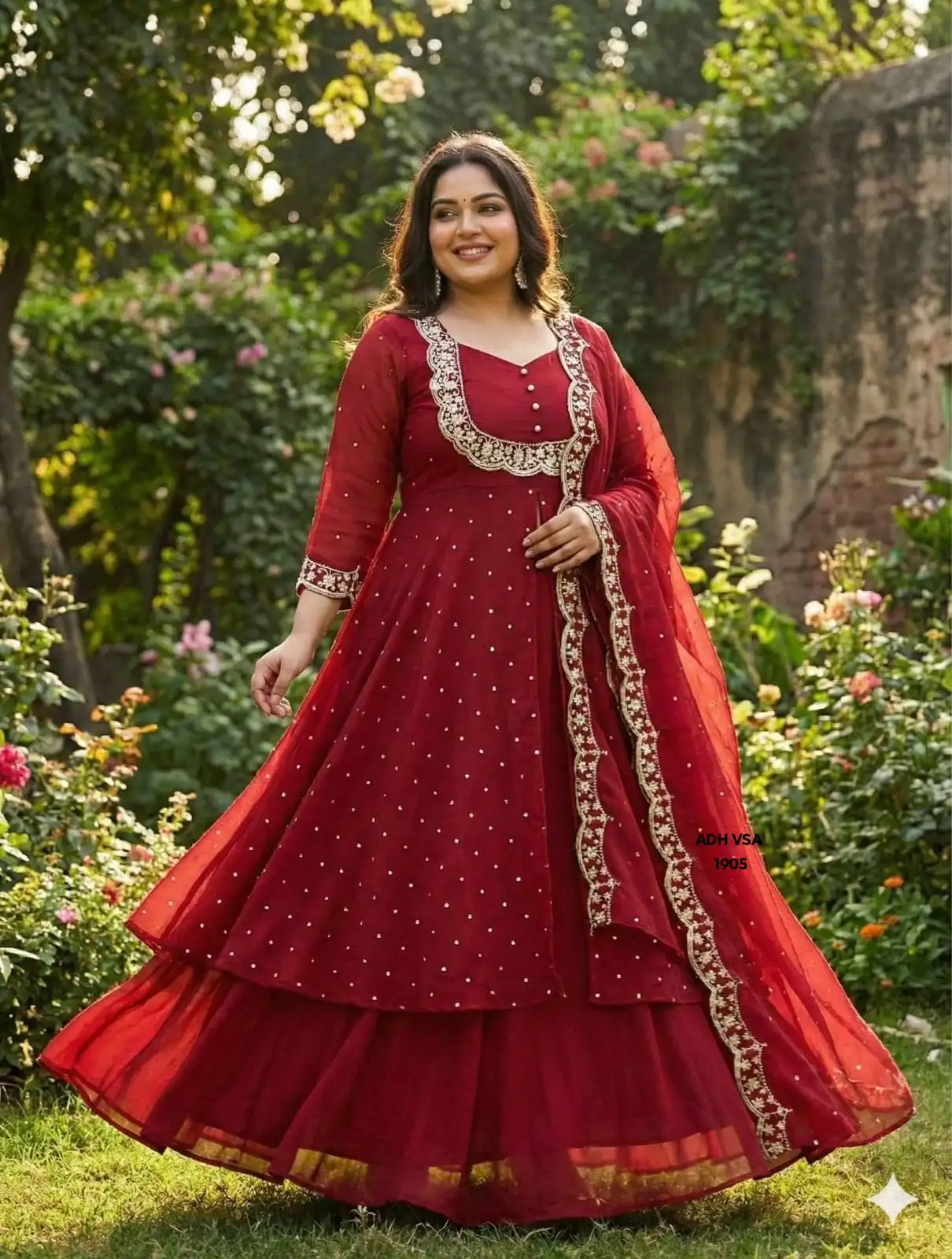 Black Georgette Heavy Embroidery Work Anarkali Gown Set